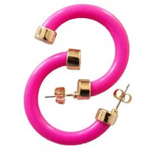 NEW HOO HOOPS women's mini hoops in pink